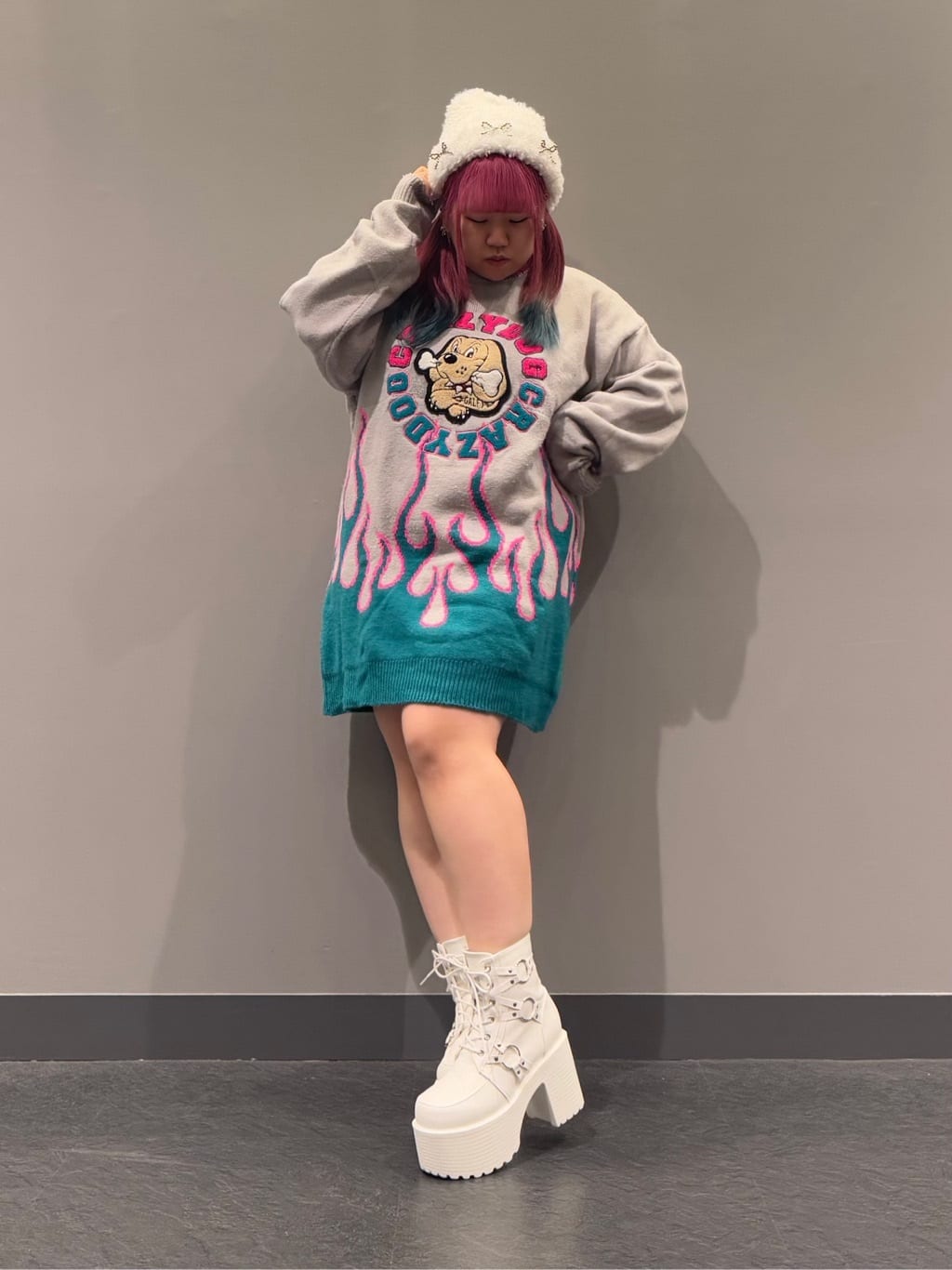 sayakaさんの「ESPERANZA｜ビーズリボンファーニット帽」を使ったコーディネート