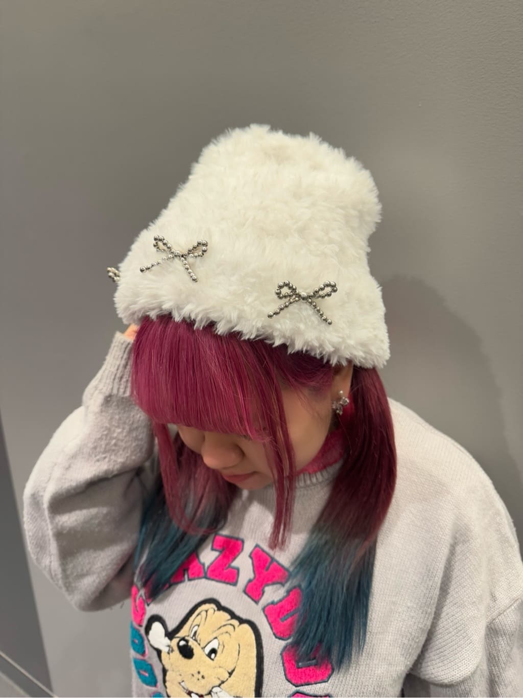 sayakaさんの「ESPERANZA｜ビーズリボンファーニット帽」を使ったコーディネート