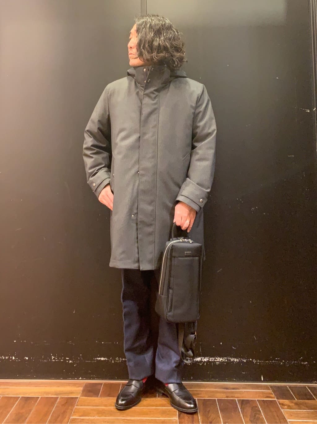 木村剛さんの「TAKEO KIKUCHI｜【3WAY】ハウンズトゥース ダウンライナー コート」を使ったコーディネート