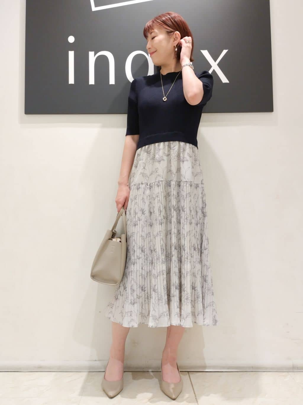 n.さんの「index｜◆《ツインセット》カーディガン&times;ニットドッキングワンピース【洗濯機洗い可】」を使ったコーディネート