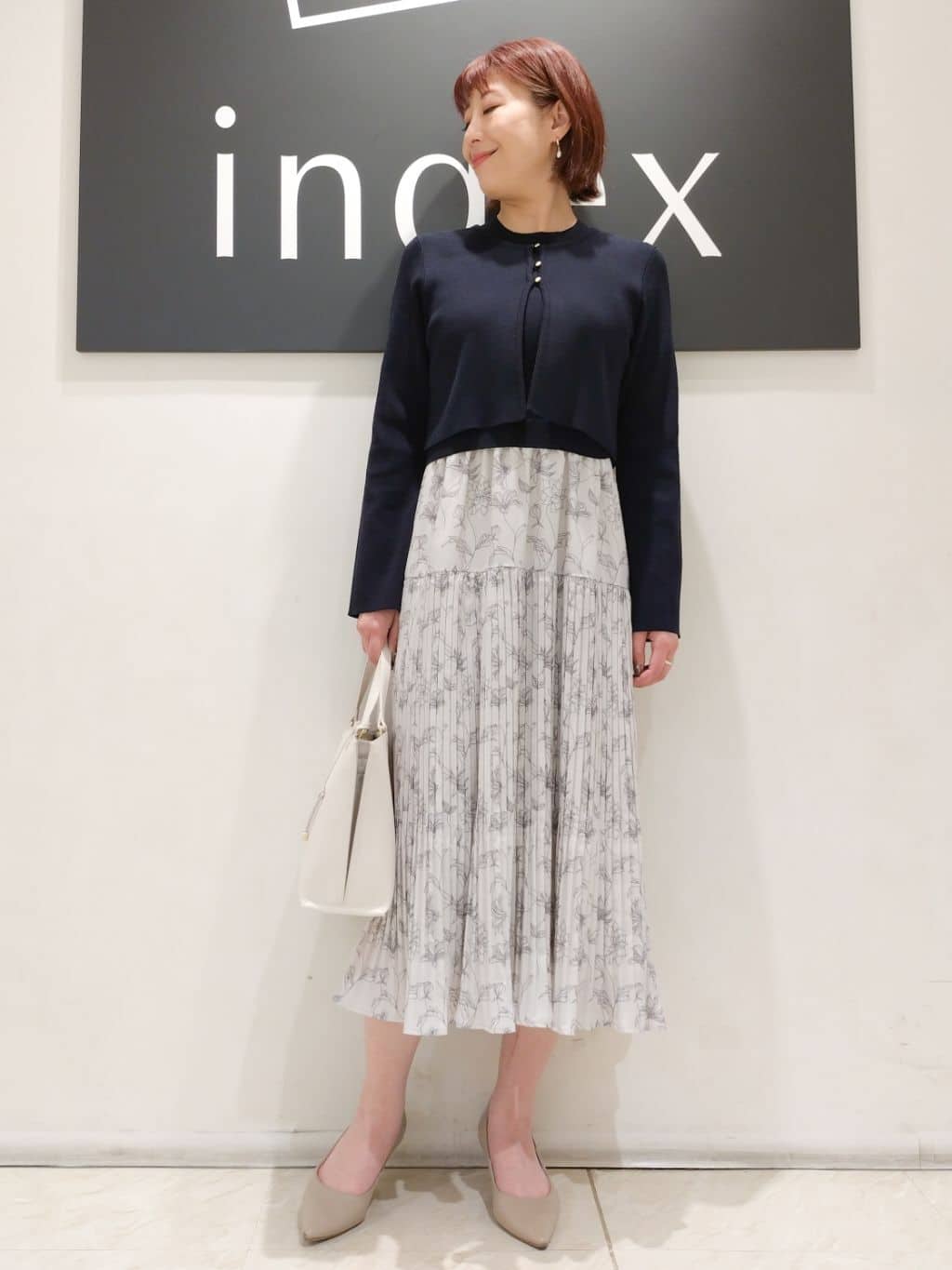 n.さんの「index｜◆《ツインセット》カーディガン&times;ニットドッキングワンピース【洗濯機洗い可】」を使ったコーディネート