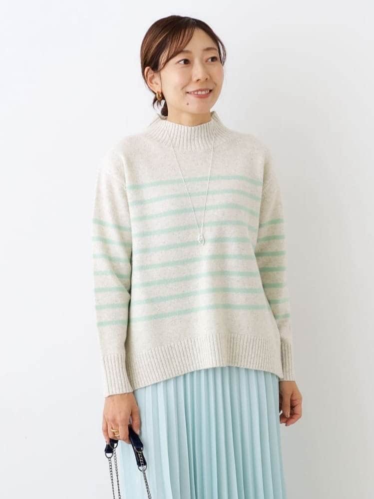 YUさんの「INDIVI｜◆【洗える／ウエストゴム】アコーディオン調プリーツスカート」を使ったコーディネート