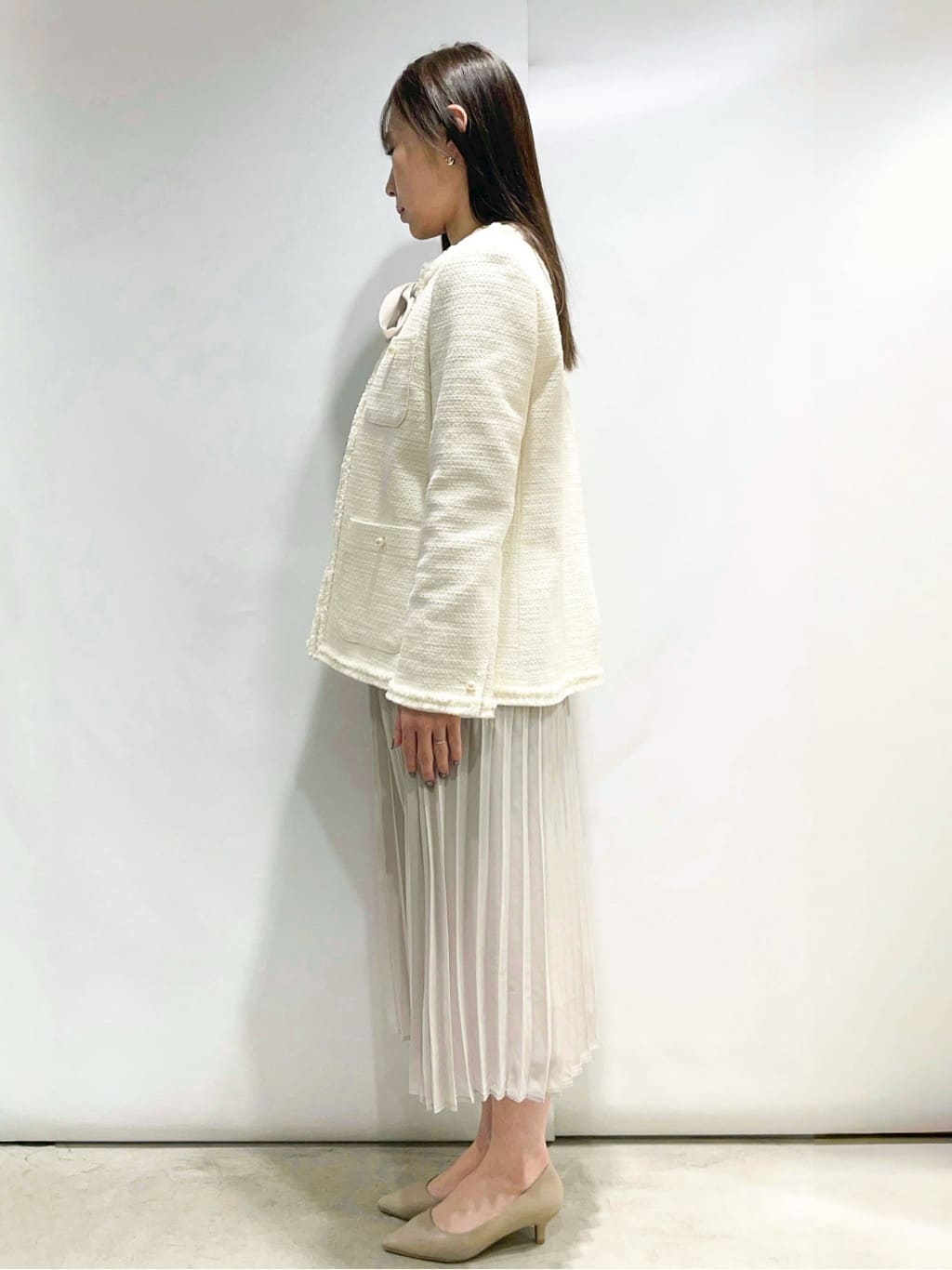 sayaさんの「OPAQUE.CLIP｜◆《通勤対応》コットンツイードミドルジャケット」を使ったコーディネート