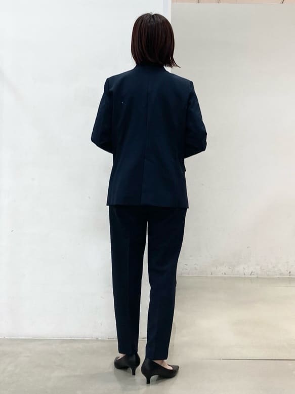 fujiさんの「THE SHOP TK｜◆【汚れ防止／シワになりにくい／セレモニー／通勤】ダブルクロスノーカラージャケット／洗える／サスティ」を使ったコーディネート