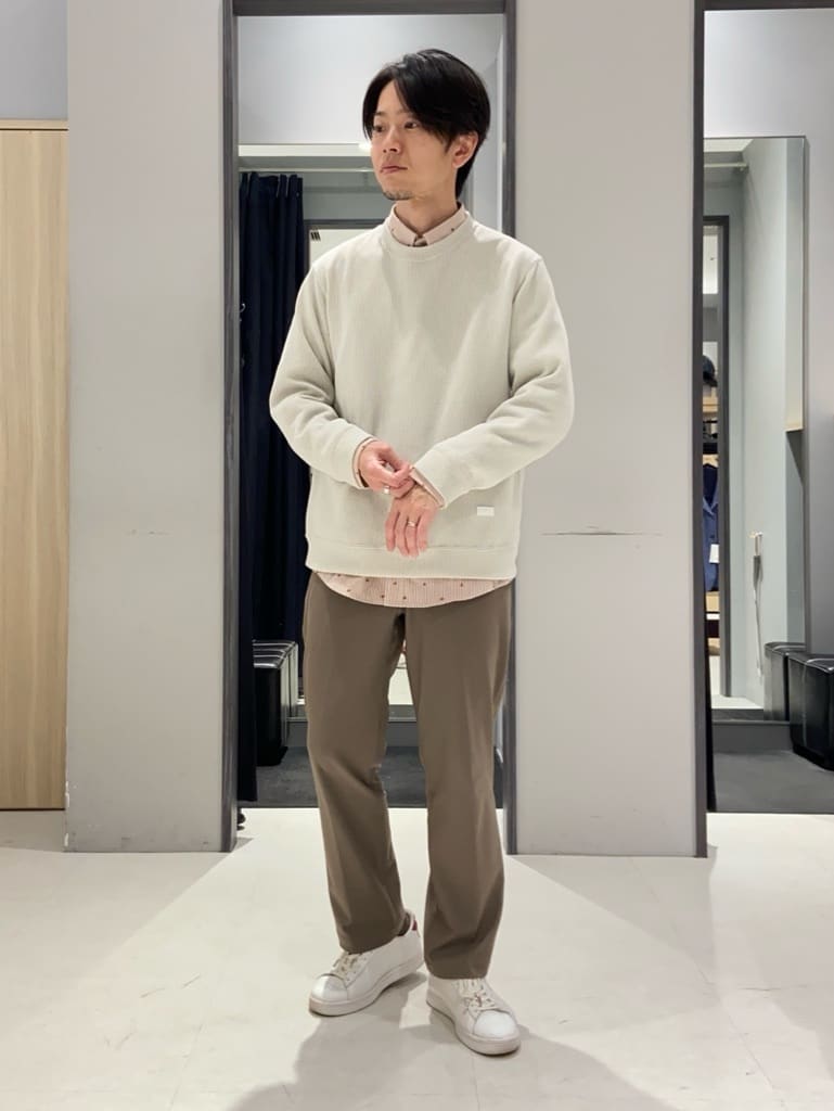 わいずみさんの「TAKEO KIKUCHI｜ハットモチーフ ジャカード ストライプ シャツ」を使ったコーディネート