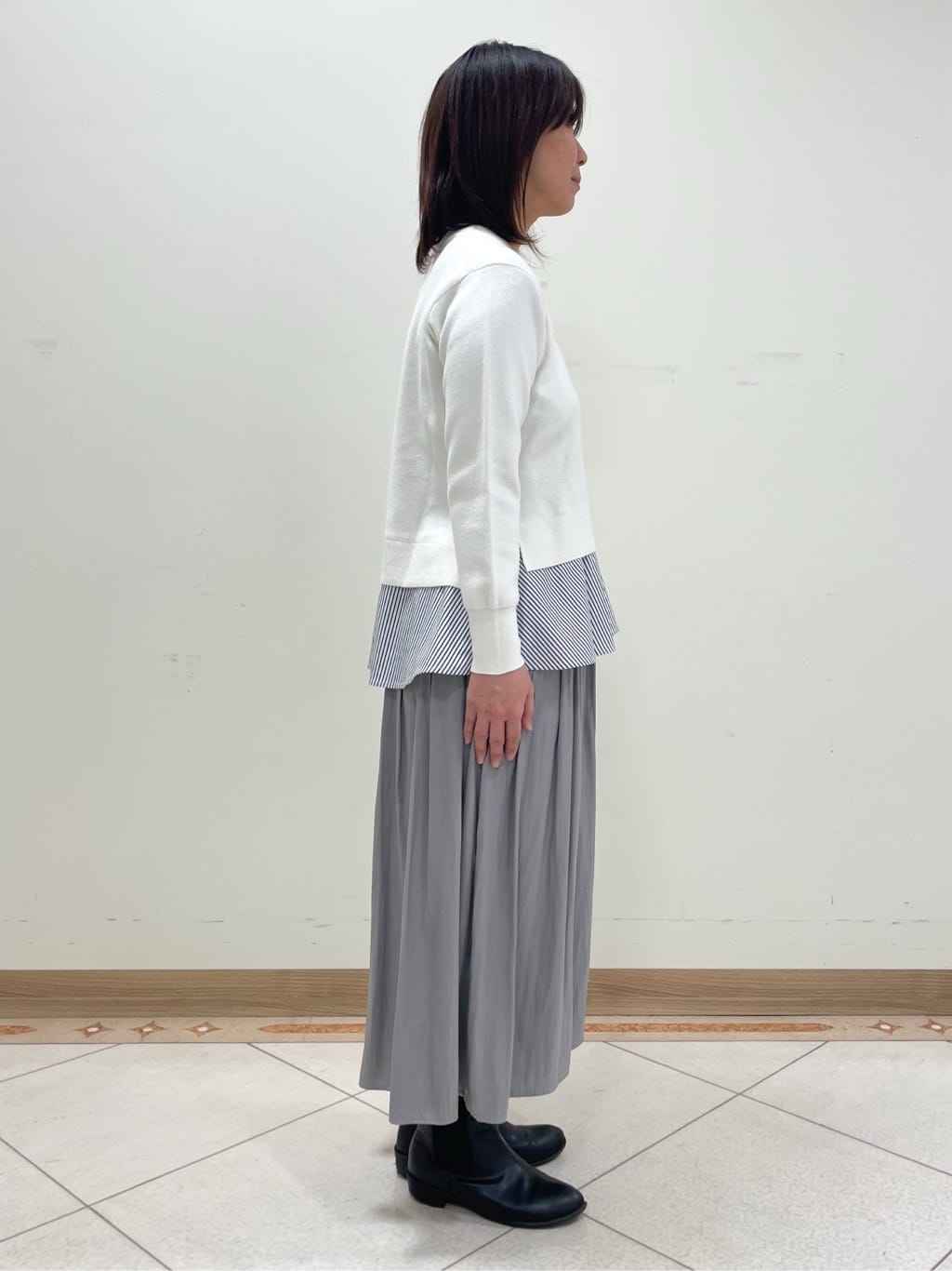hanaさんの「Reflect｜◆【手洗い可／ウエスト総ゴム】シャンブレースカーチョパンツ」を使ったコーディネート