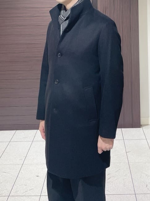ToyoPさんの「TAKEO KIKUCHI｜【ウールカシミヤブレンド】ビーバー調 スタンドカラー コート」を使ったコーディネート