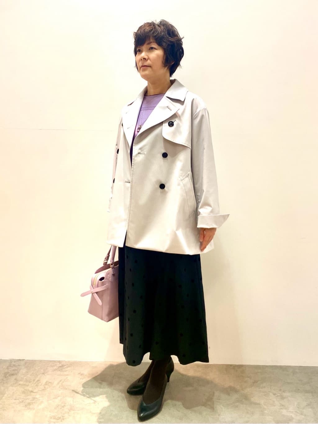 oharaさんの「Reflect｜◆ドットプリントフレアスカート」を使ったコーディネート