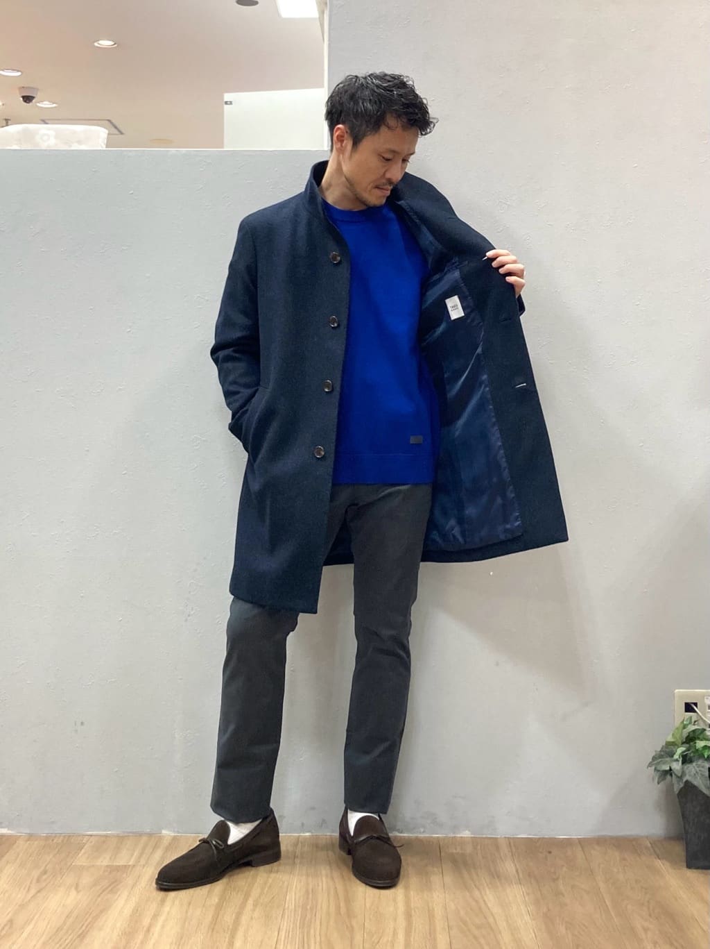 シュンさんの「TAKEO KIKUCHI｜【ウールカシミヤブレンド】ビーバー調 スタンドカラー コート」を使ったコーディネート