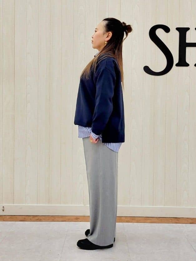 nanahachiさんの「SHOO･LA･RUE｜◆【S-LL/洗える】スウェットライク オーバーサイズニット」を使ったコーディネート