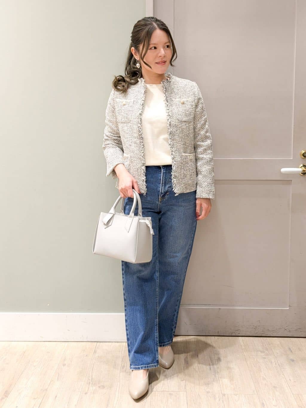 kuwawaさんの「grove｜【Lee&times;grove別注】STRAIGHT DENIM PANTS」を使ったコーディネート