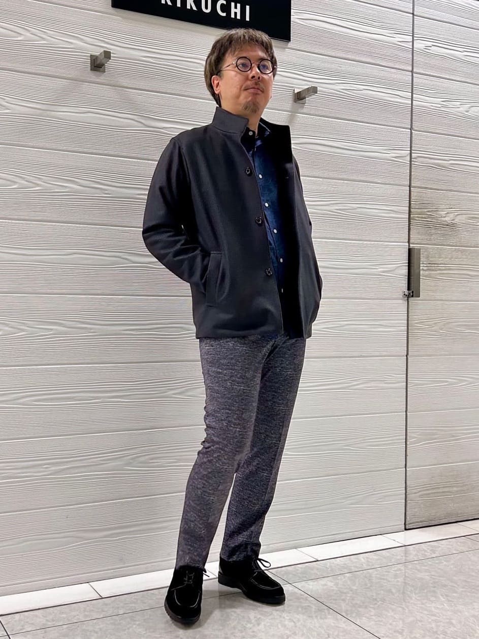 すーさんの「TAKEO KIKUCHI｜【ONOFF対応】TRダブルニット ストレッチパンツ」を使ったコーディネート