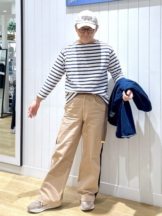 Mae さんの「Dessin｜◆【ユニセックス】ボーダー長袖Tシャツ」を使ったコーディネート