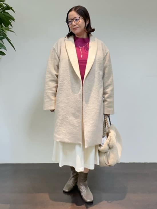 Asamiさんの「UNTITLED｜【日本製／2WAY衿】スタンドカラー ロングコート」を使ったコーディネート