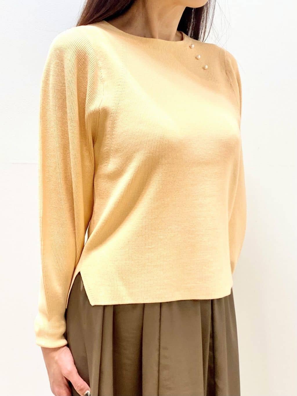 yoshiさんの「Reflect｜◆【夏SALE／手洗い可】パフスリーブニット」を使ったコーディネート