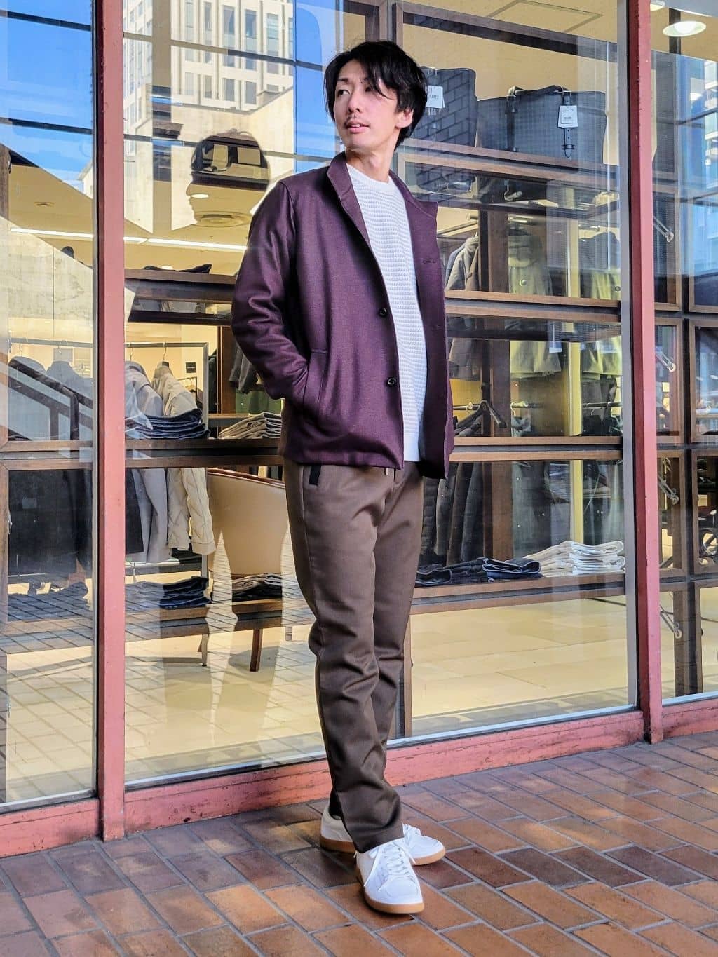 piroyaさんの「TAKEO KIKUCHI｜【DOWN FABRIC】ダウンファブリック スタンドカラーブルゾン」を使ったコーディネート