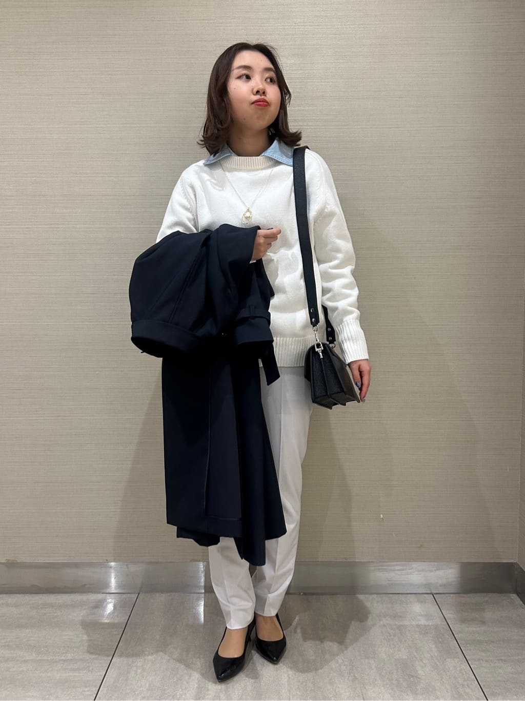 kanoさんの「UNTITLED｜◆【洗える/体型カバー】コットンウールプルオーバーニット」を使ったコーディネート