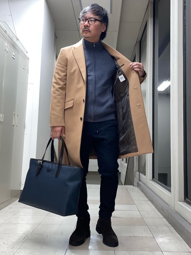 MAKOTO AIさんの「TAKEO KIKUCHI｜ウールカシミヤブレンド チェスターコート」を使ったコーディネート