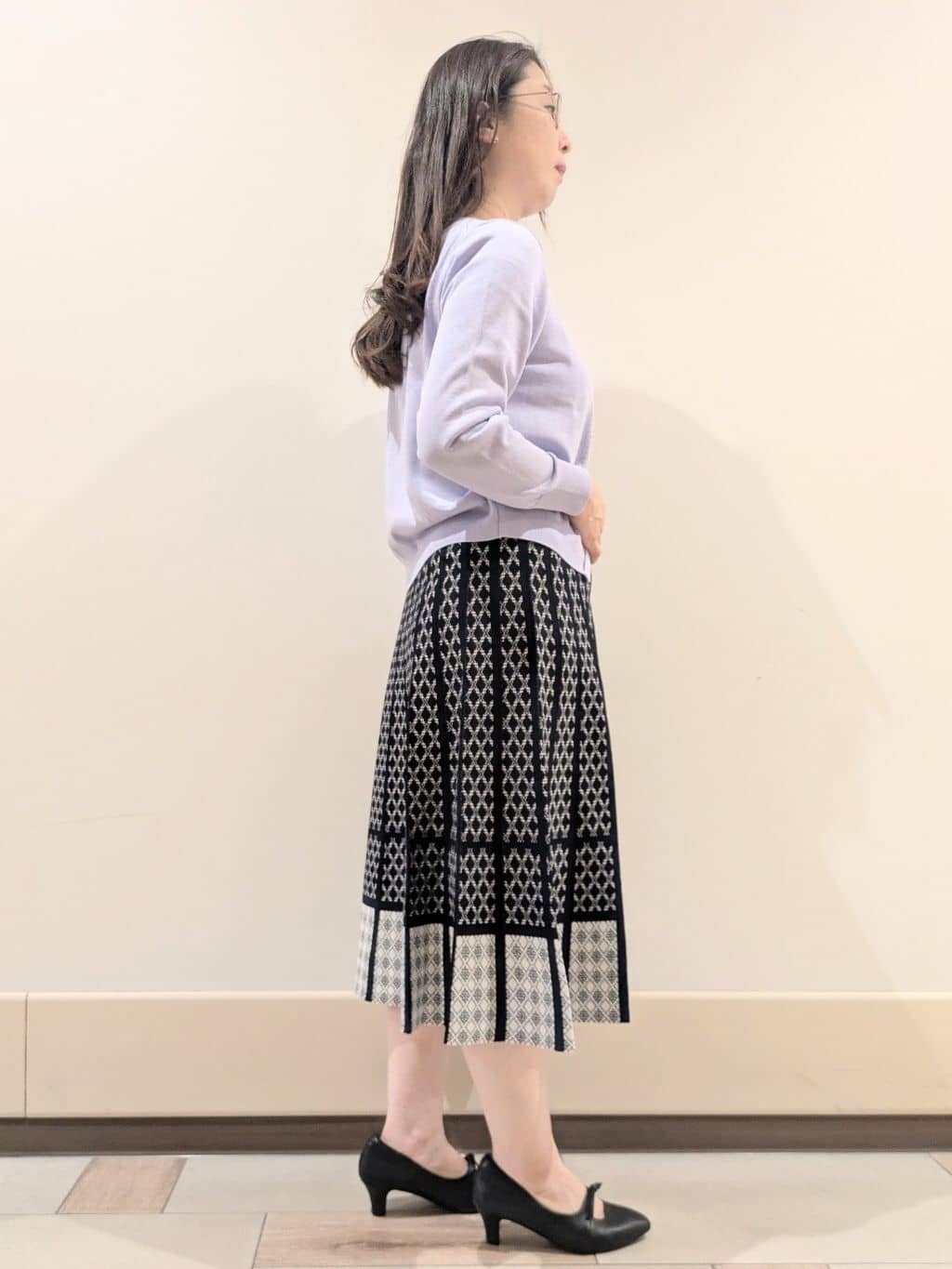 imamiさんの「Reflect｜◆【WEB限定カラーあり／アンサンブル可】比翼仕立てニットカーディガン」を使ったコーディネート