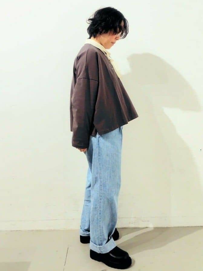kodamaさんの「THE SHOP TK｜◆微起毛天竺ロゴロンT」を使ったコーディネート