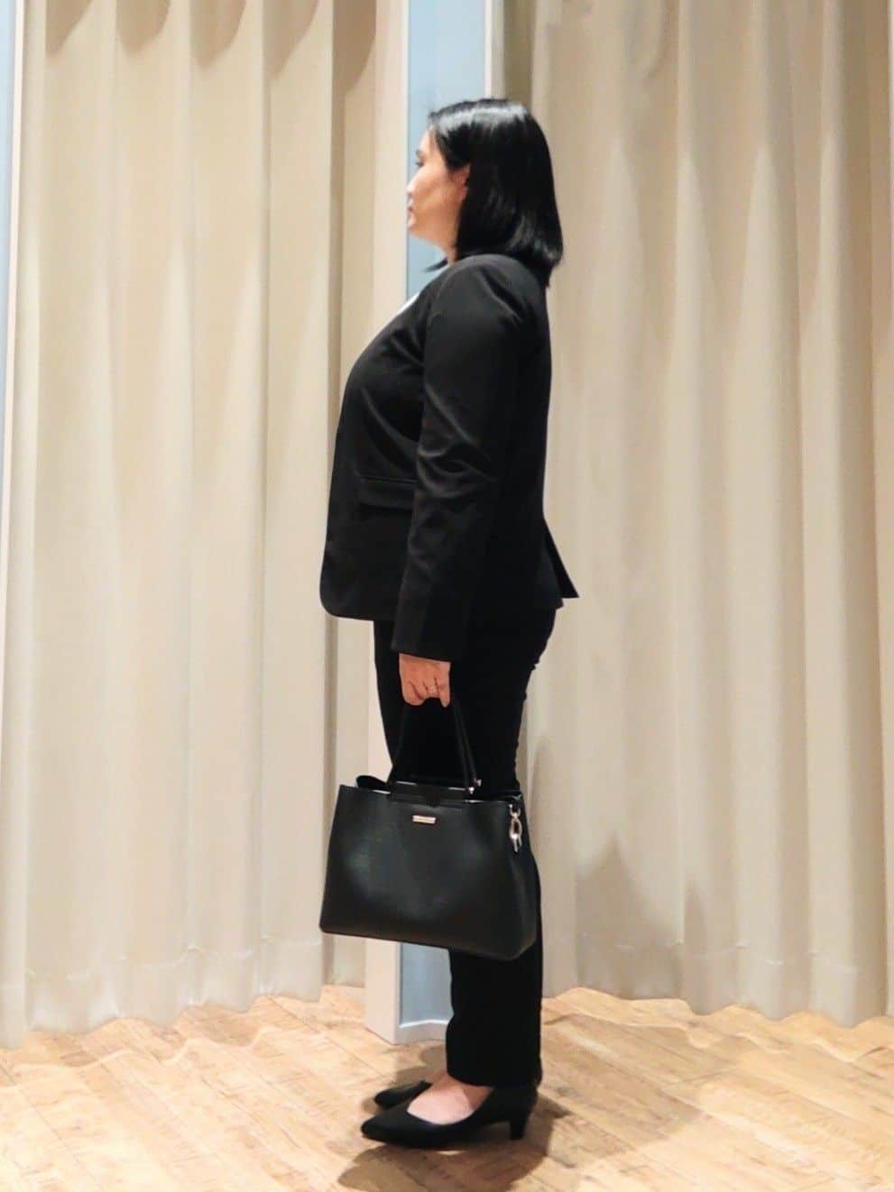 りんさんの「SHOO･LA･RUE｜◆【洗える/S-3L/セットアップ可】セレモニーや通勤に カットジョーゼット Vネックジャケット」を使ったコーディネート