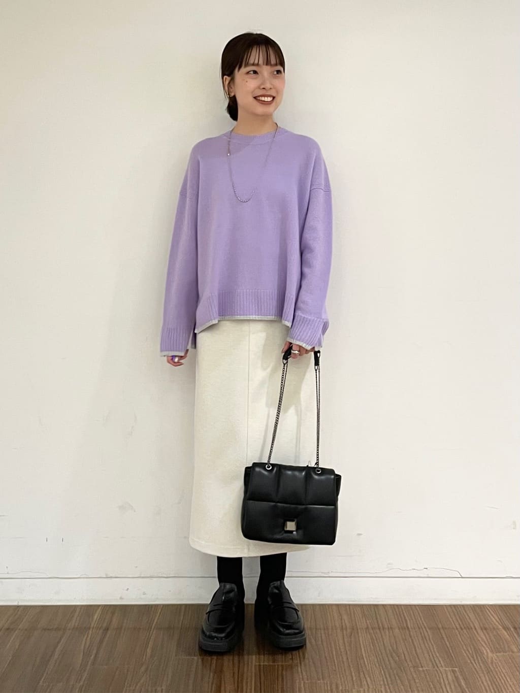 ねねさんの「INDIVI｜◆【合皮／フォーマル】ショルダー付きスクエアバッグ」を使ったコーディネート