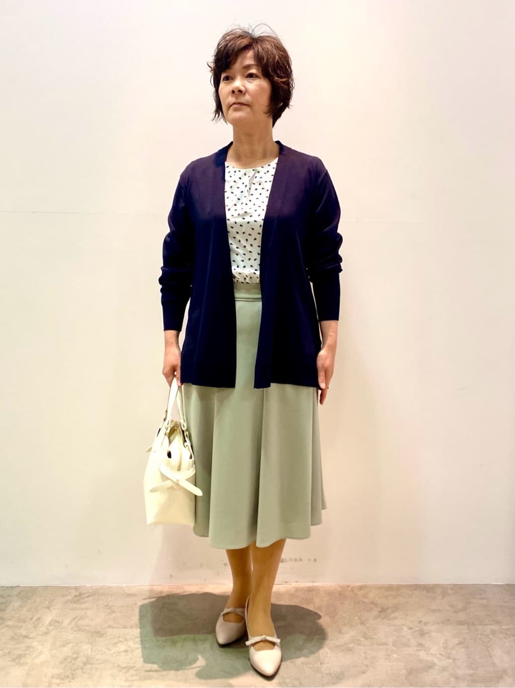 oharaさんの「Reflect｜◆【夏SALE／単品使いもできる】プリントブラウス着流しカーディガンニット」を使ったコーディネート