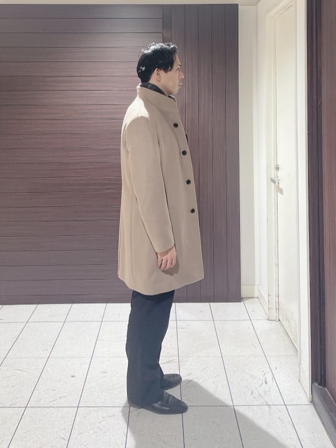 ToyoPさんの「TAKEO KIKUCHI｜【ウールカシミヤブレンド】ビーバー調 スタンドカラー コート」を使ったコーディネート