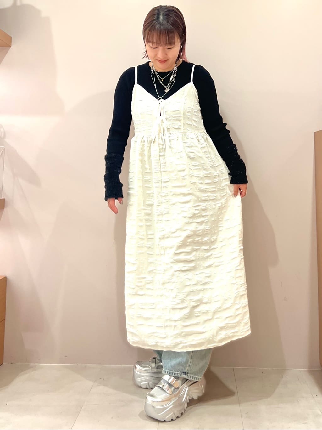 TAKAさんの「ESPERANZA｜3本ベルト厚底メッシュスニーカー」を使ったコーディネート