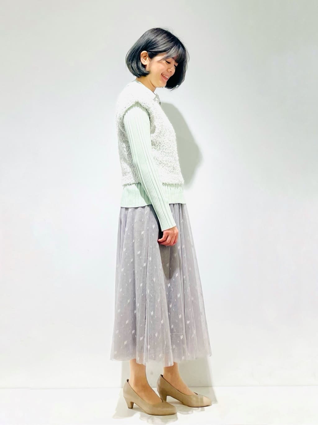 Fujiharuさんの「grove｜◆ワイドリブポロニット」を使ったコーディネート
