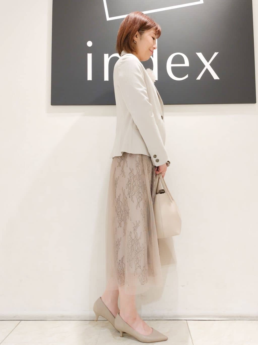 n.さんの「index｜《5色展開／XS-LLサイズ》ストレッチテーラードジャケット／セットアップ対応【イージーアイロン】」を使ったコーディネート