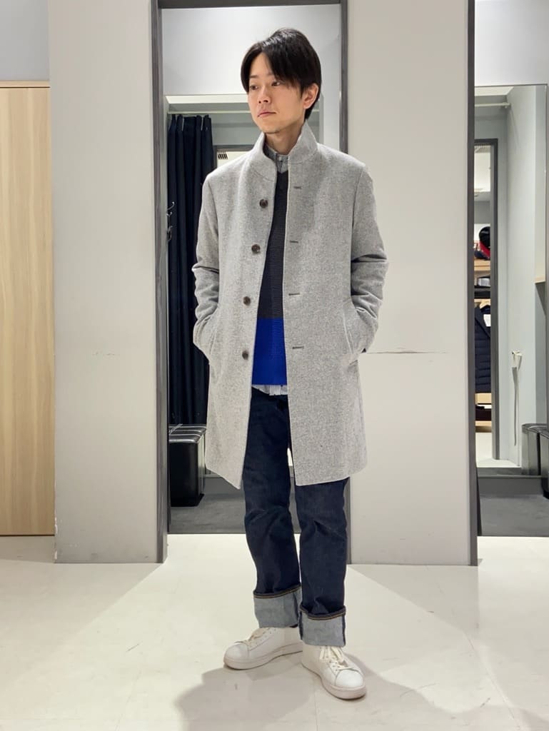 わいずみさんの「TAKEO KIKUCHI｜【ウールカシミヤブレンド】ビーバー調 スタンドカラー コート」を使ったコーディネート