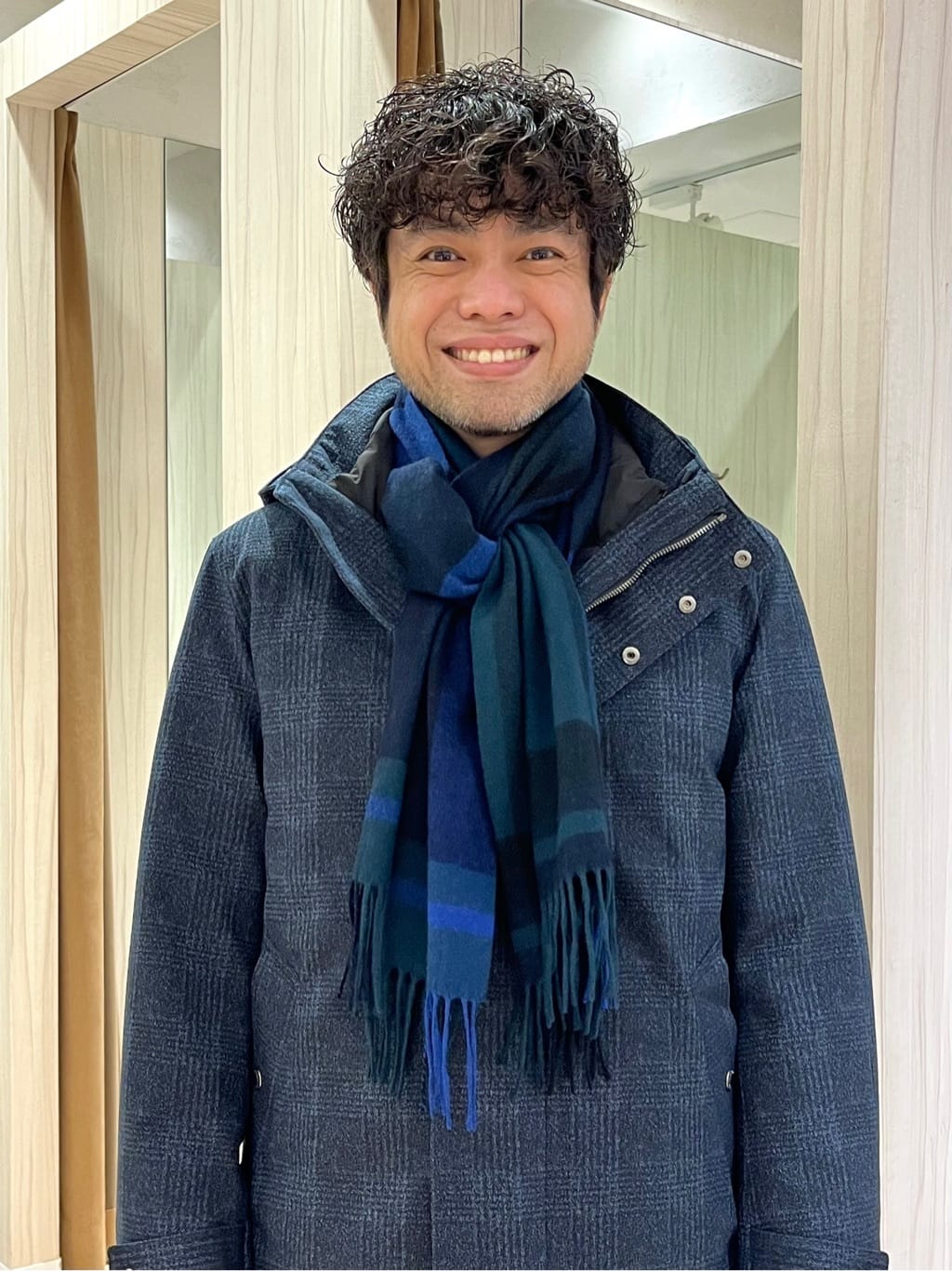 URAさんの「TAKEO KIKUCHI｜【3WAY】ジャカード グレンチェック ダウンライナー ブルゾン」を使ったコーディネート
