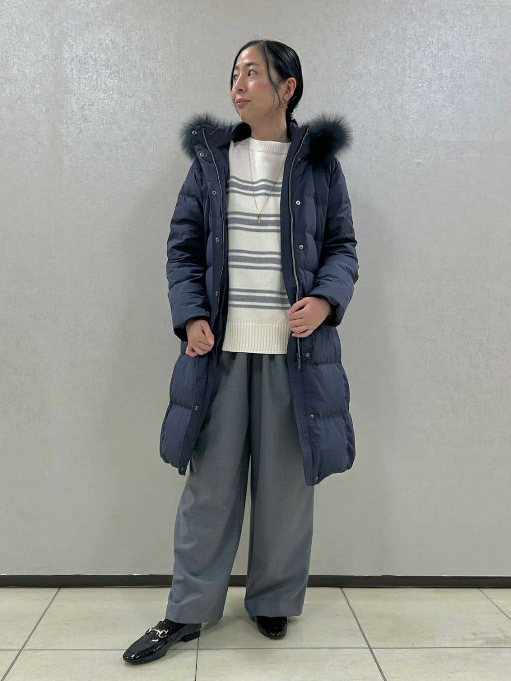 miiさんの「UNTITLED｜◆【洗える/体型カバー】コットンウールプルオーバーニット」を使ったコーディネート