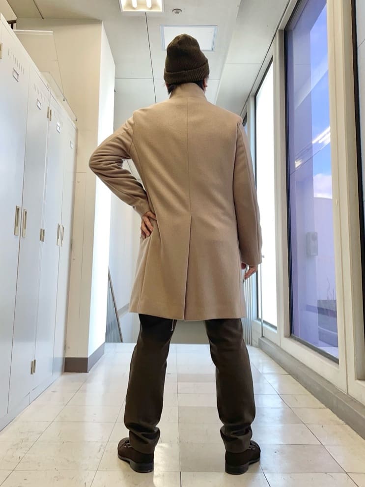 MAKOTO AIさんの「TAKEO KIKUCHI｜【ウールカシミヤブレンド】ビーバー調 スタンドカラー コート」を使ったコーディネート