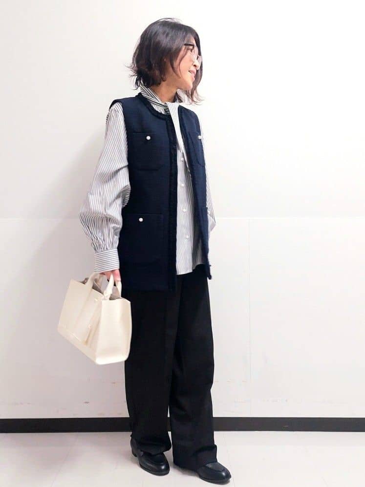くまみさんの「OPAQUE.CLIP｜◆《通勤対応》コットンツイードジレ」を使ったコーディネート