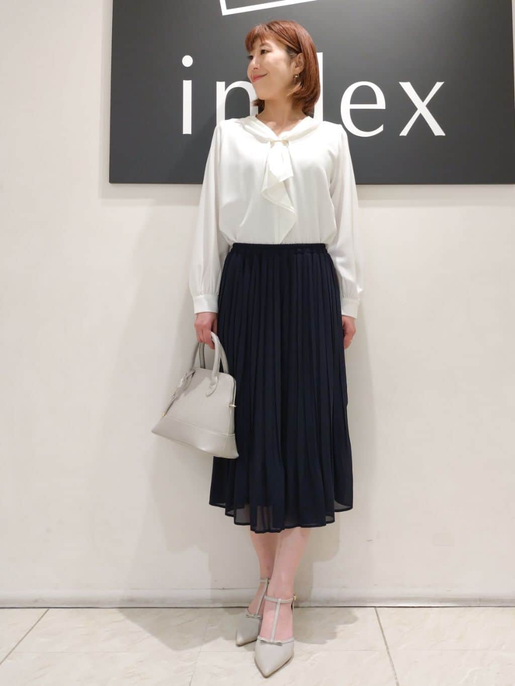 n.さんの「index｜◆＜通勤・セレモニー／セットアップ対応＞ノーカラーツイードジャケット【洗える】」を使ったコーディネート