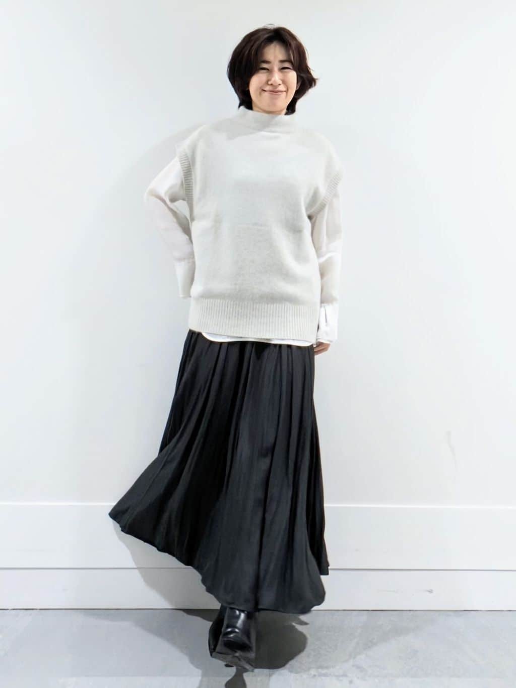 ミズタさんの「UNTITLED｜【日本製／2WAY衿】スタンドカラー ロングコート」を使ったコーディネート