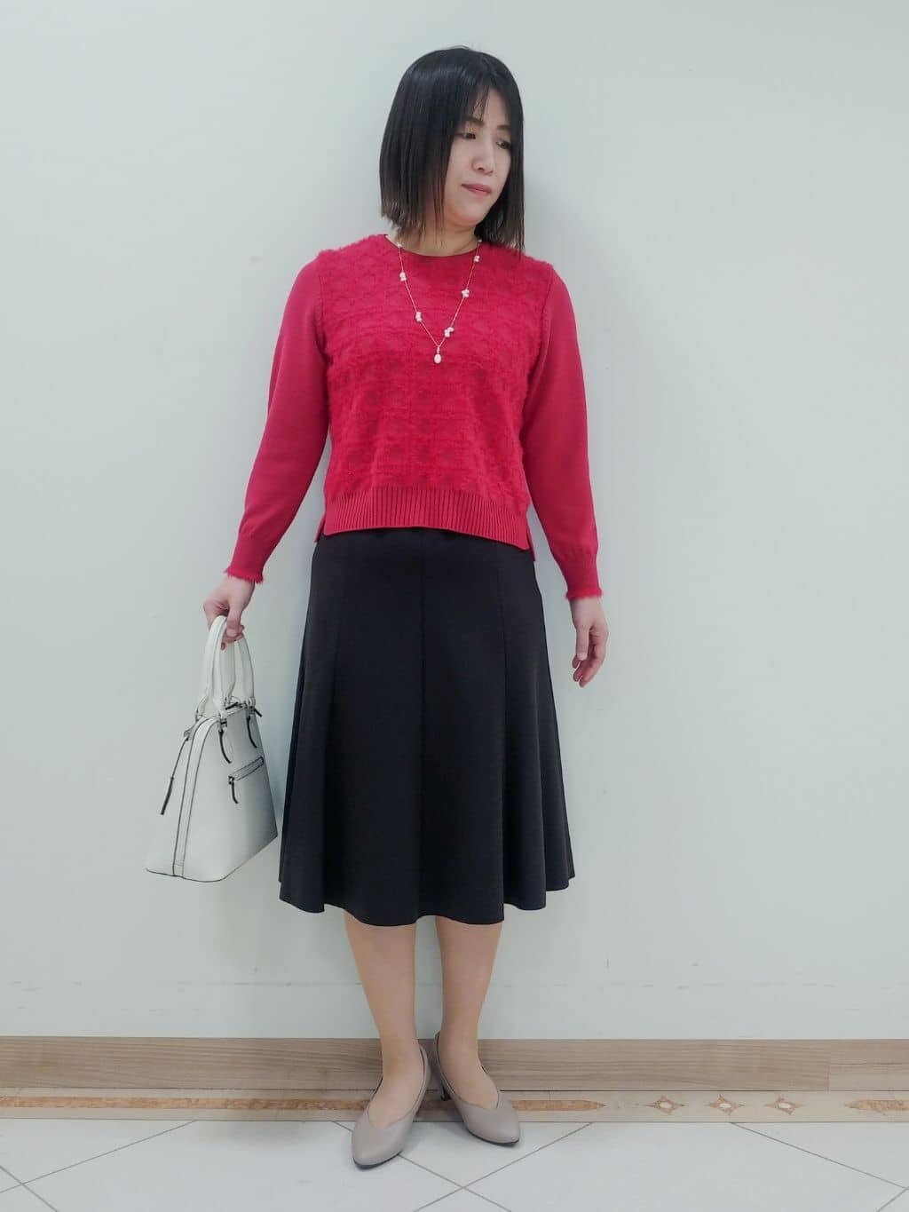 tomoさんの「Reflect｜◆【夏SALE／フォーマル/通勤にも使える】スクエアフォルムバッグ」を使ったコーディネート