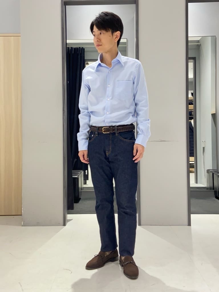 わいずみさんの「TAKEO KIKUCHI｜ドビーストライプ ビジネス シャツ」を使ったコーディネート