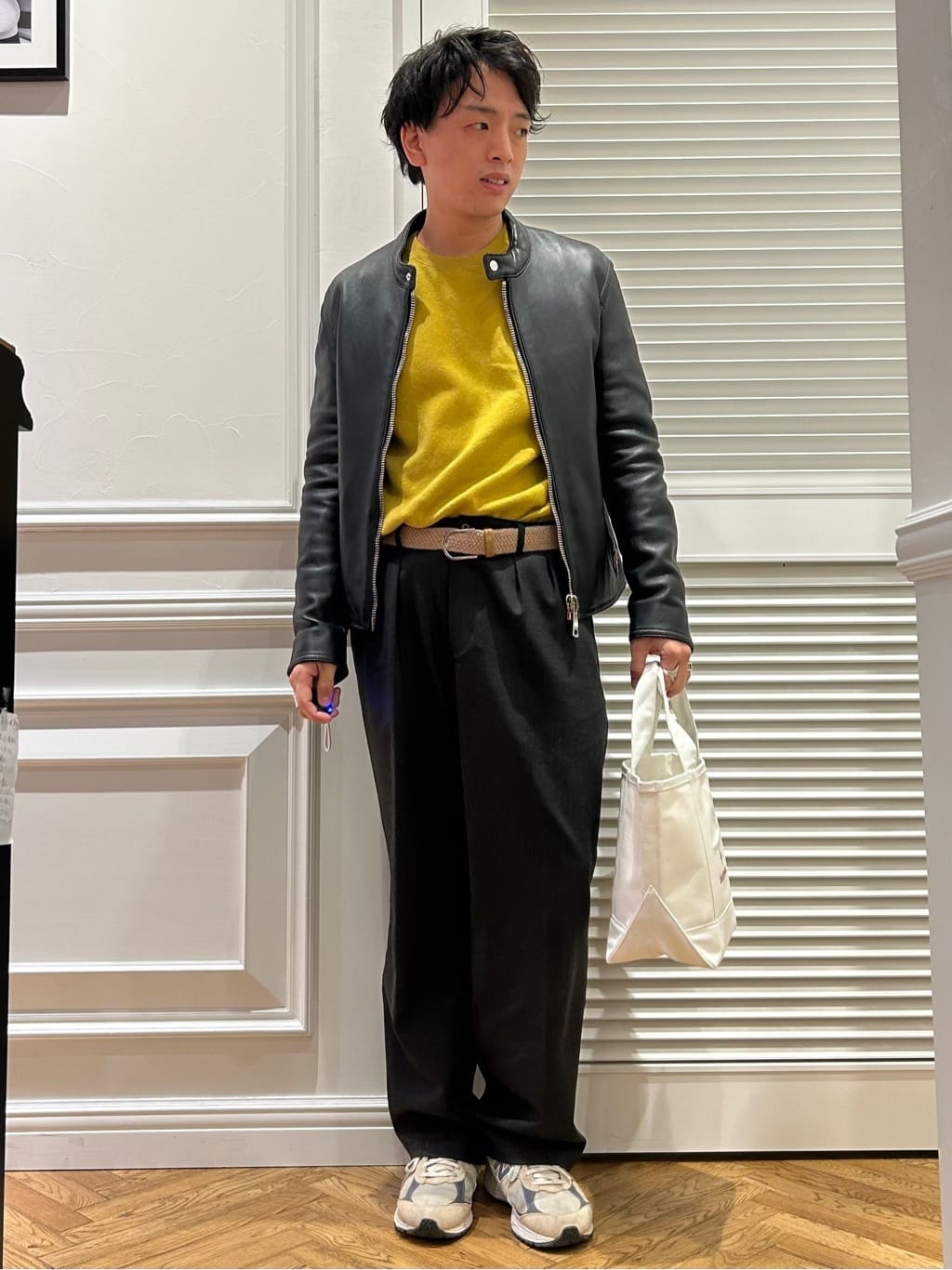 須田　慎二郎さんの「DRESSTERIOR｜【干場義雅&times;DRESSTERIOR】レザーライダースジャケット」を使ったコーディネート