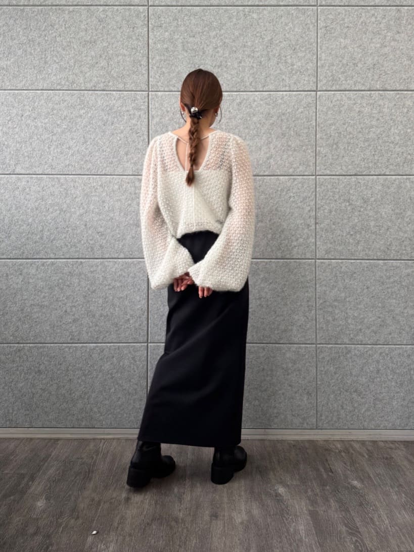 designer yukaさんの「CODE A｜2way sheer mohair pullover」を使ったコーディネート