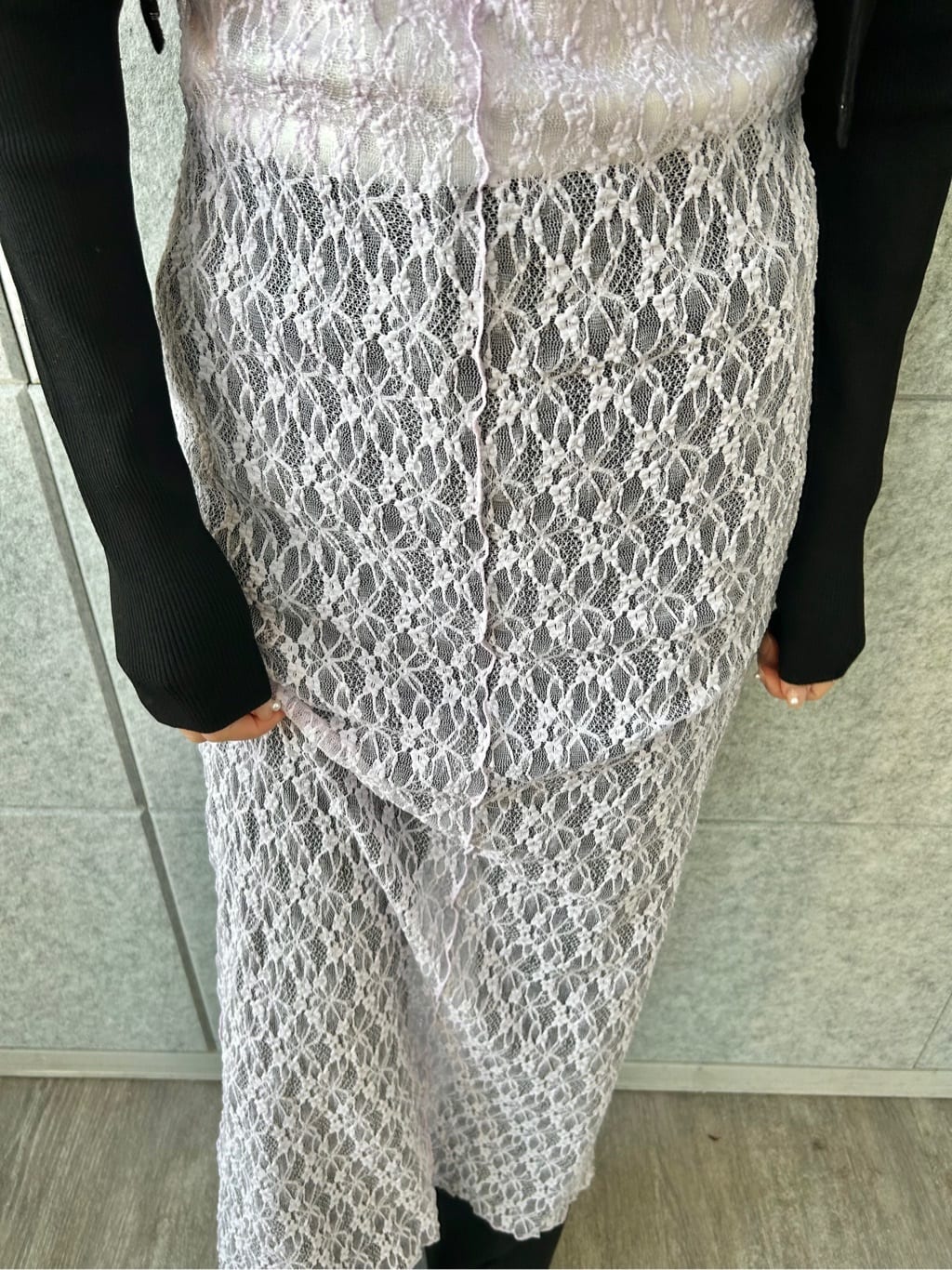 harunaさんの「CODE A｜stretch lace cami dress」を使ったコーディネート