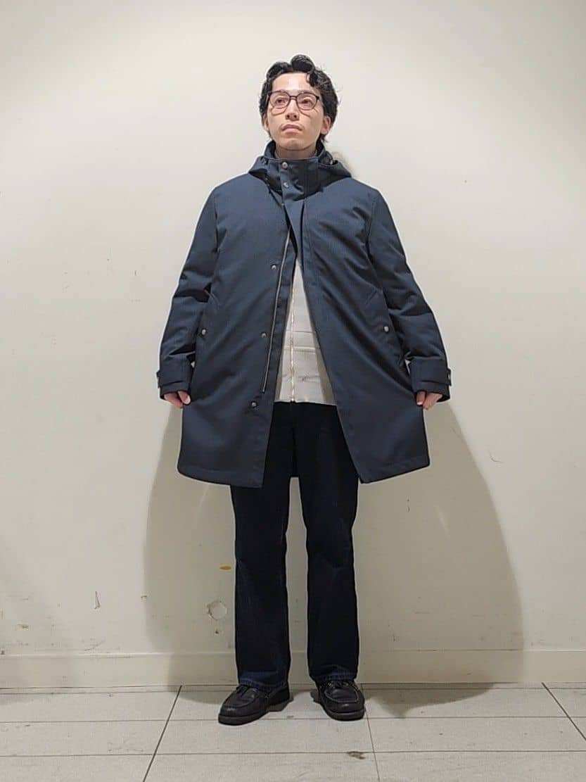 Maedaさんの「TAKEO KIKUCHI｜【3WAY】ハウンズトゥース ダウンライナー コート」を使ったコーディネート