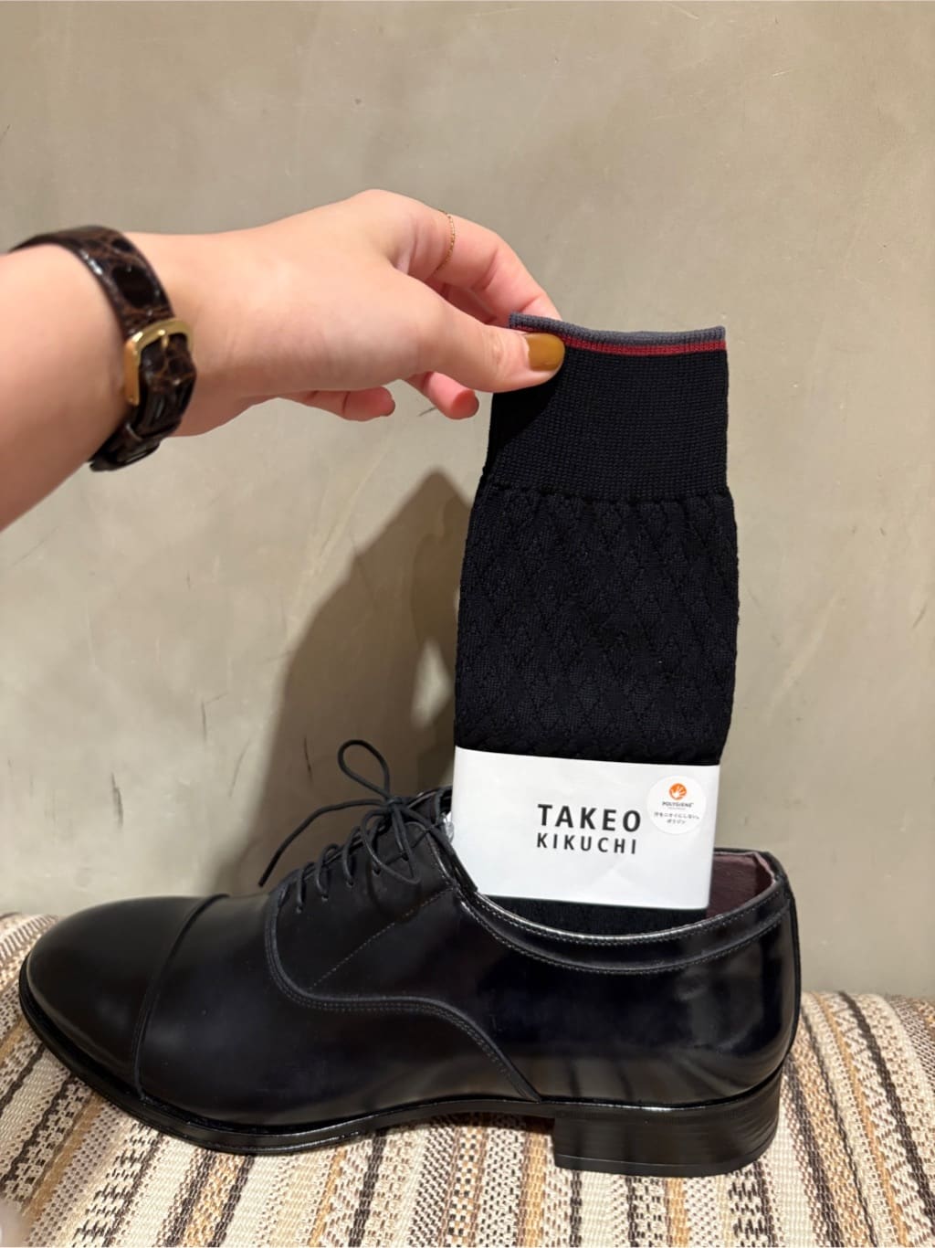 s___sさんの「TAKEO KIKUCHI｜【抗菌防臭/日本製】リンクスダイヤ柄 ドレスソックス」を使ったコーディネート