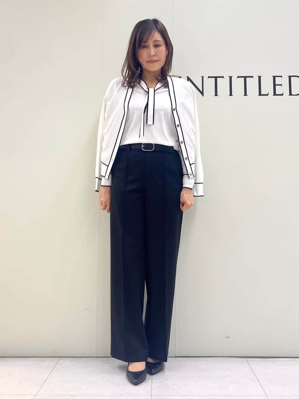 Sakaiさんの「UNTITLED｜◆【アンサンブル可能】ボウタイ 配色プルオーバーニット」を使ったコーディネート