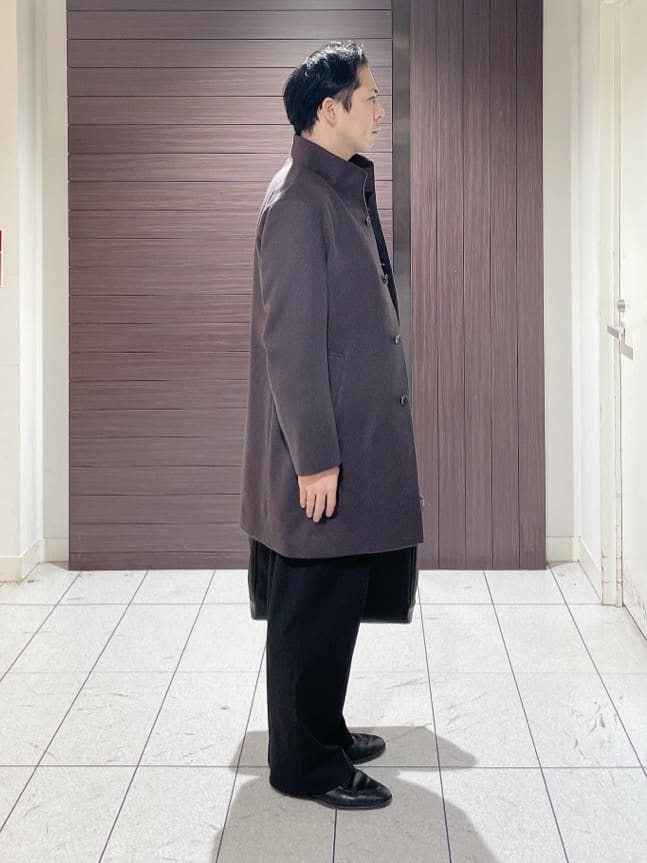ToyoPさんの「TAKEO KIKUCHI｜【ウールカシミヤブレンド】ビーバー調 スタンドカラー コート」を使ったコーディネート