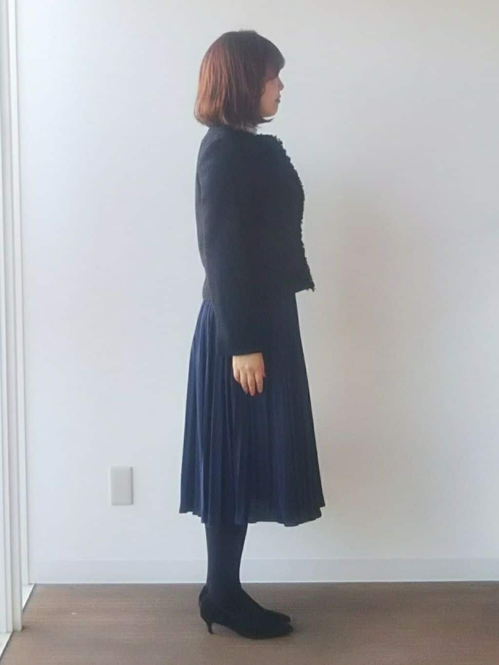 なみきさんの「UNTITLED｜◆【入卒/セレモニー/通勤】ラメツイード ノーカラージャケット」を使ったコーディネート