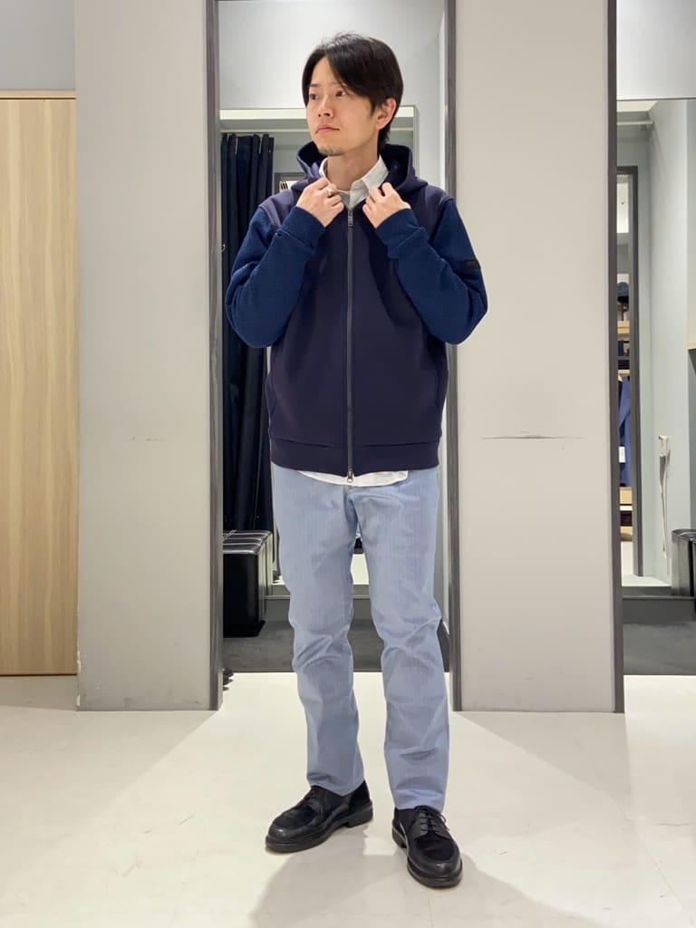 わいずみさんの「TAKEO KIKUCHI｜【全7サイズ&times;8色展開！】トップマルチヘリンボン パンツ」を使ったコーディネート