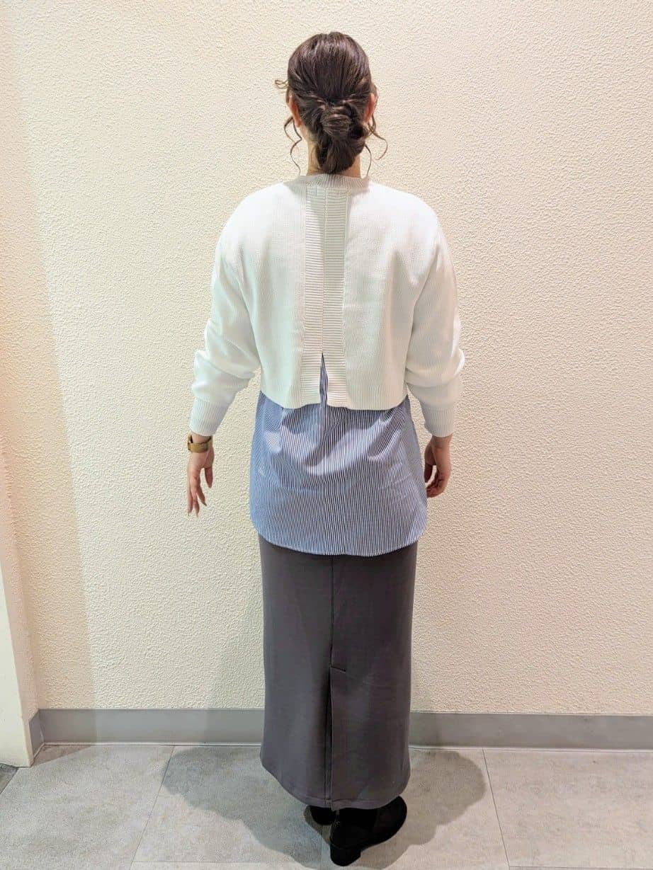 ayakaさんの「Dessin｜◆【洗える】シャツレイヤード風ニット」を使ったコーディネート